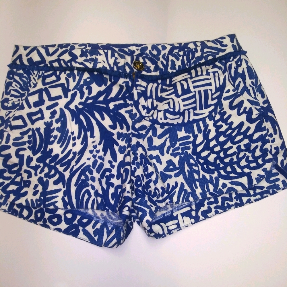 Lilly Pulitzer Blue Shorts Fringe